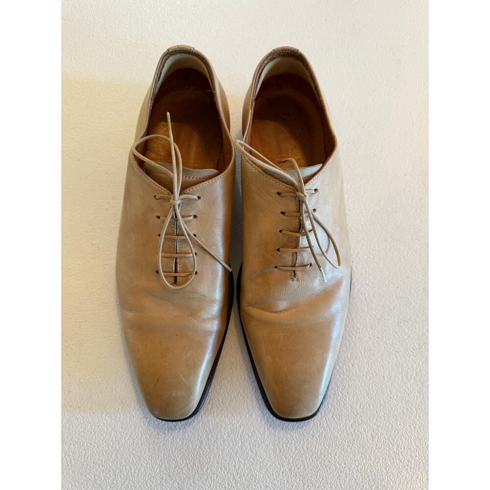 Custom Handcrafted Italian Made Mens Genuine Leather Beige Oxford Sz 40 US (7)